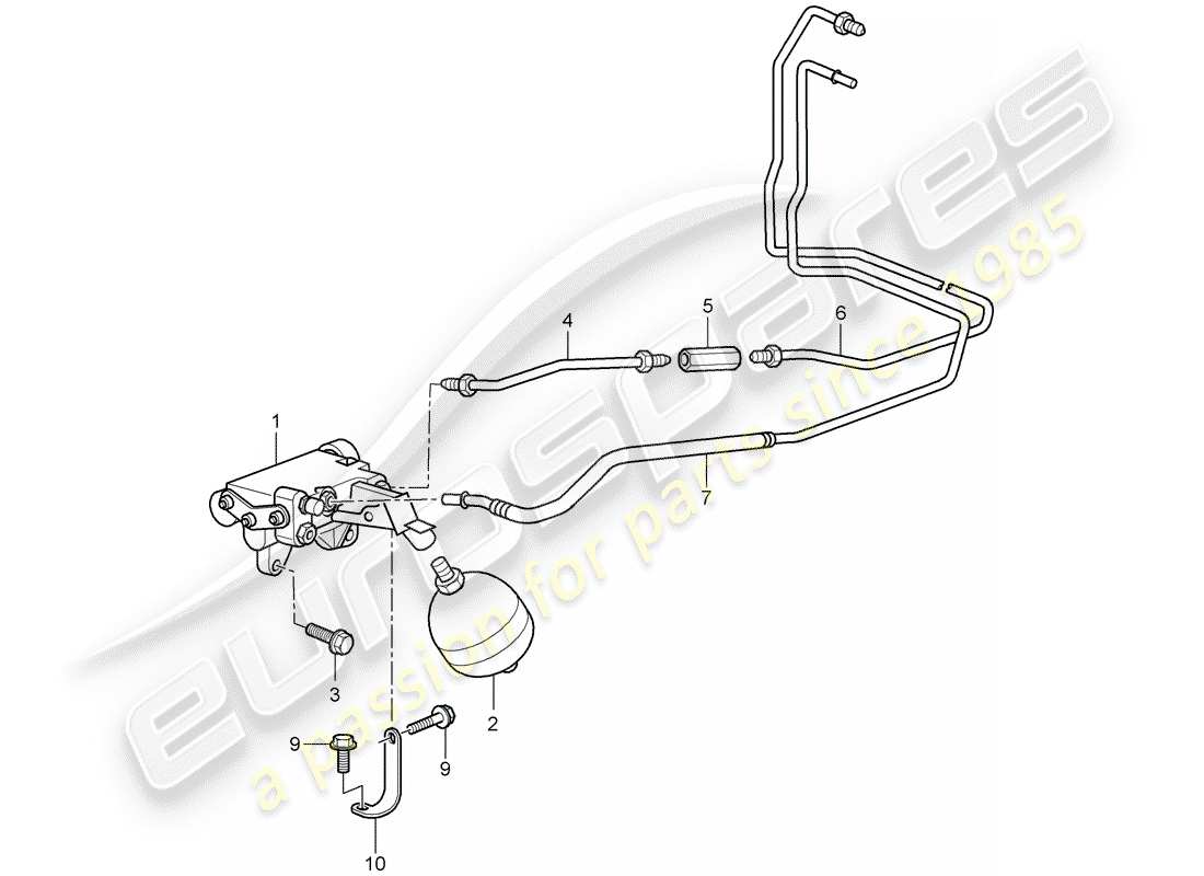 porsche 2009 997-2 turbo / gt2 hydraulic clutch parts diagram