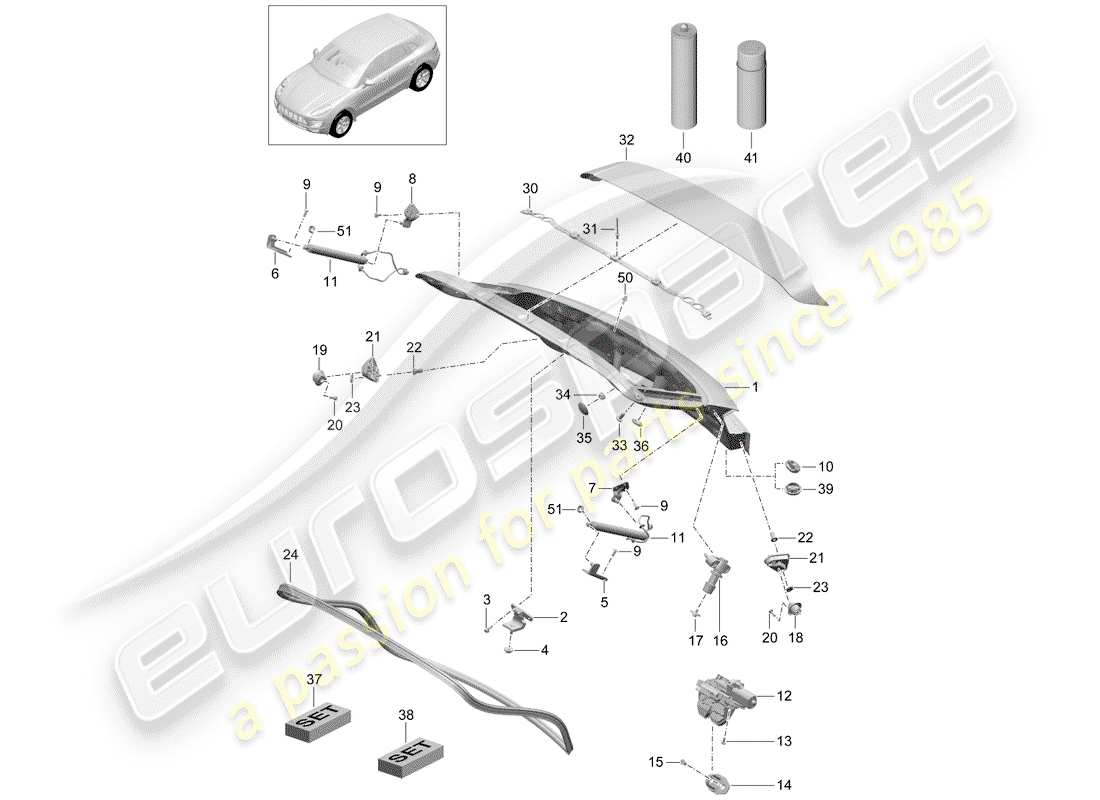 porsche 2016 (macan) rear lid part diagram