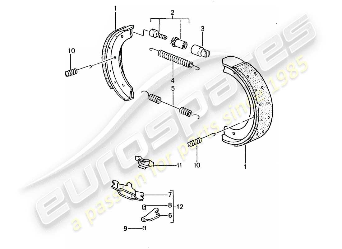 porsche 2001 (996) handbrake part diagram