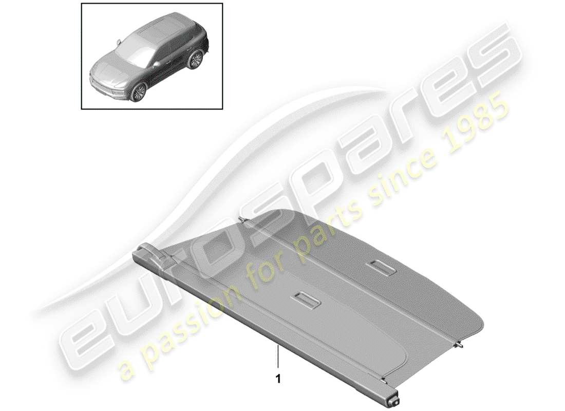 porsche 2020 (cayenne e3 9ya/9yb) cover tray part diagram