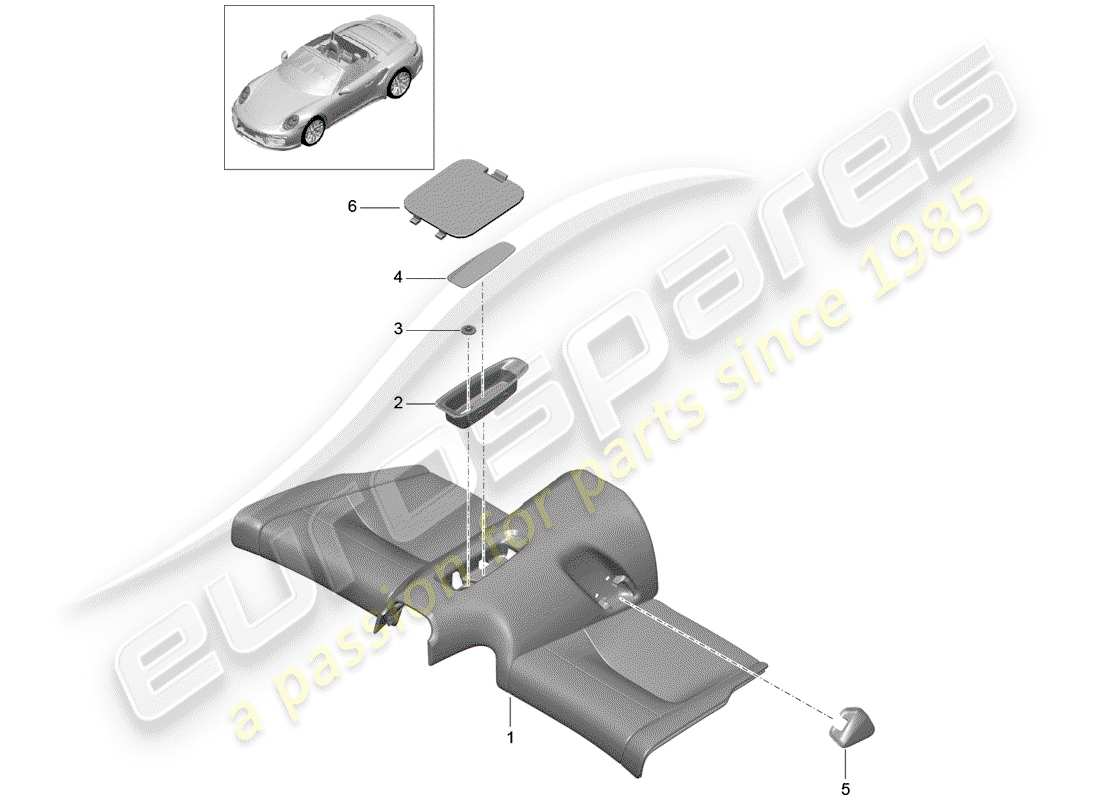 porsche 2014 (991-1 turbo) back seat cushion d - mj 2017>> part diagram