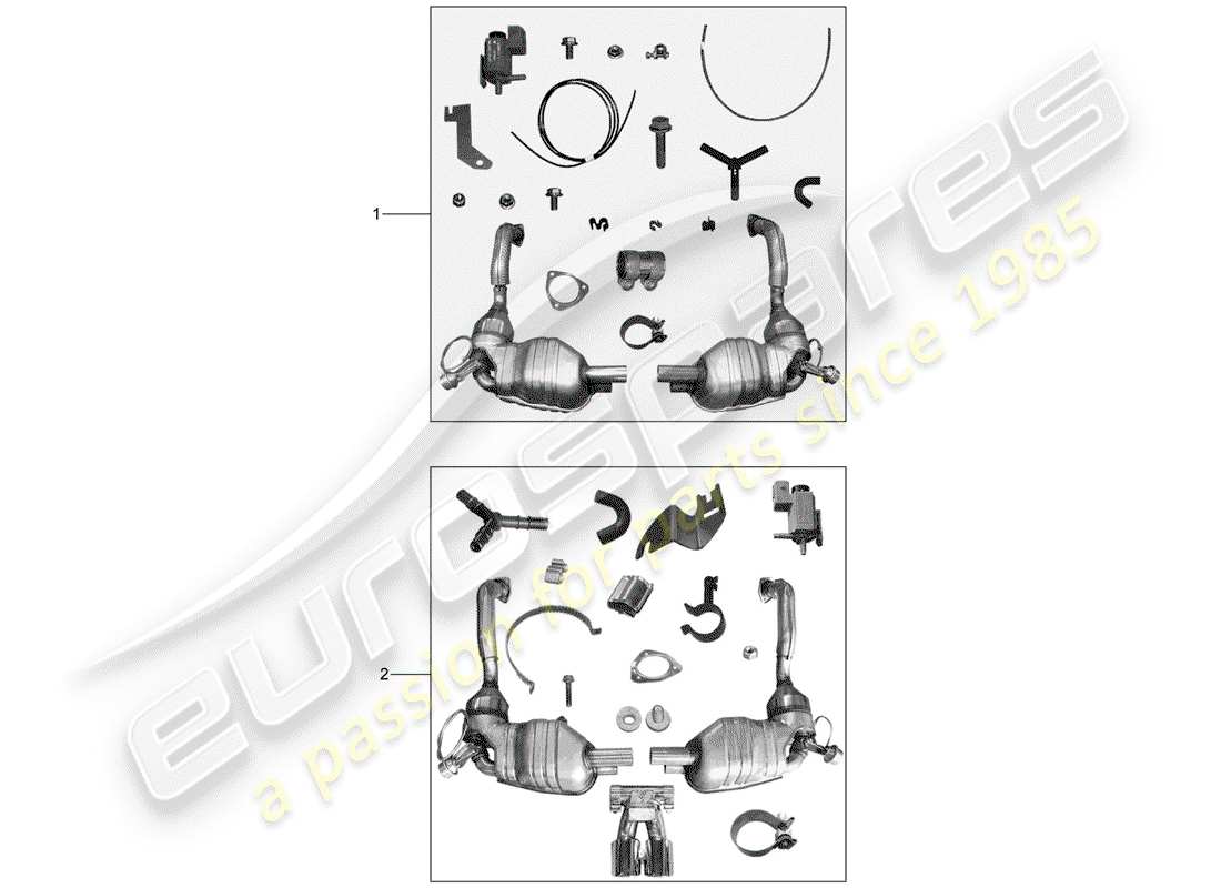 porsche 1998 (tequipment) exhaust system parts diagram