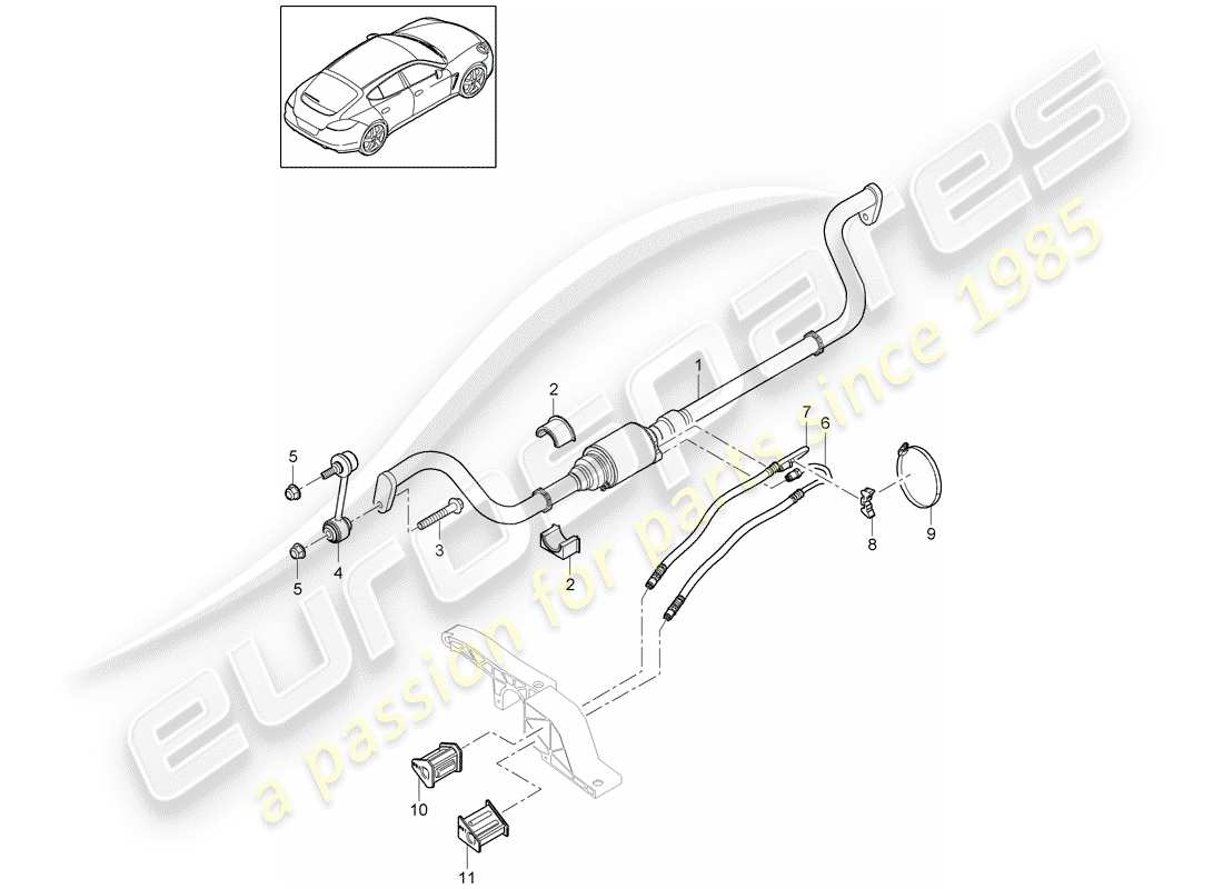 porsche 2014 (panamera 970) anti-roll bar d - mj 2014>> part diagram
