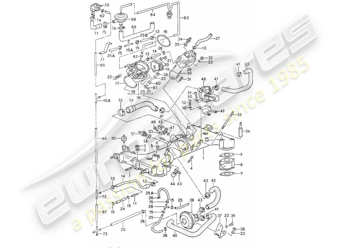 porsche 1992 (964) k-jetronic parts diagram