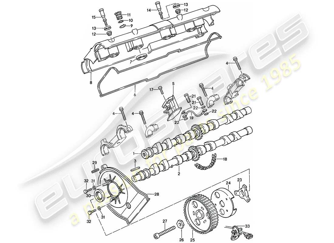 porsche 1986 (944) camshaft part diagram