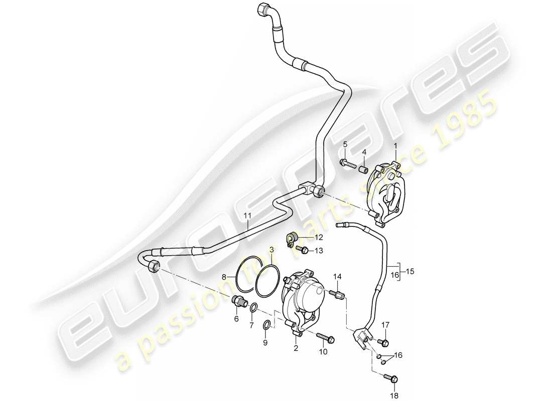 porsche 2007 (997-1 gt3) oil supply parts diagram