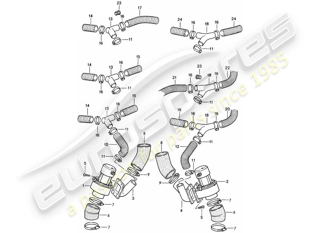 porsche 1985 (911) additional blower part diagram