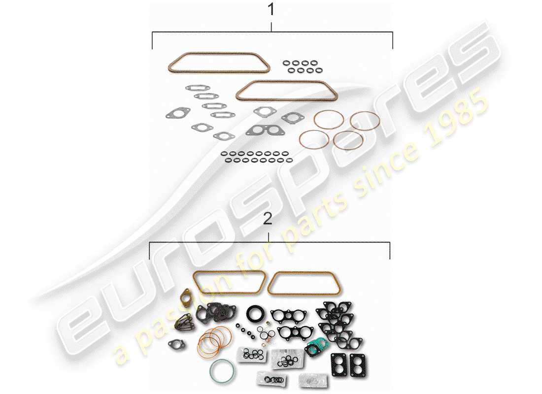 porsche 1950 (356/356a) gasket set part diagram