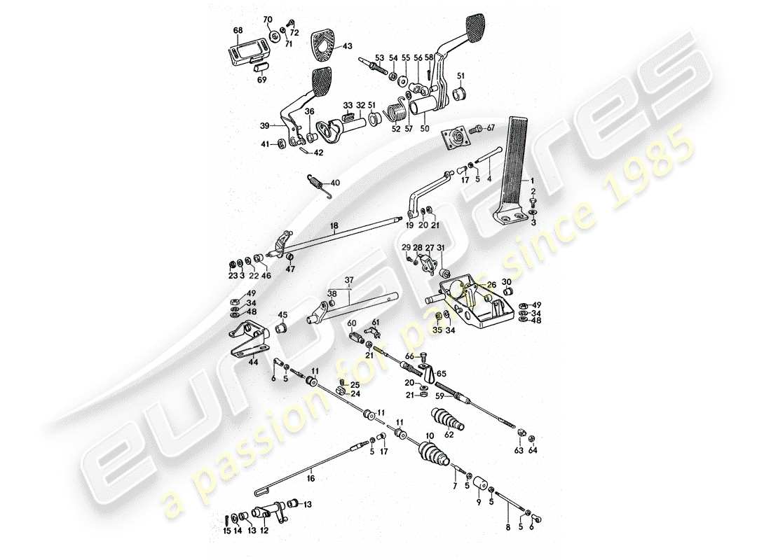 porsche 1976 (911 turbo) pedals part diagram