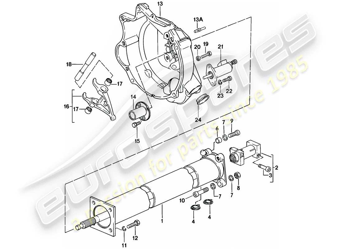 porsche 1977 (924) central tube parts diagram