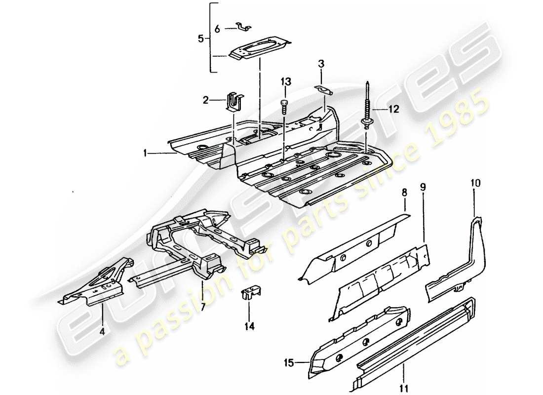 porsche 1997 (993) frame part diagram