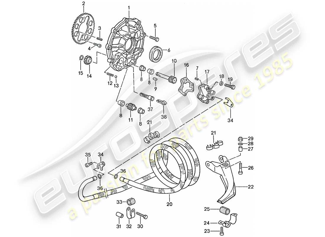 porsche 1989 (944) oil cooling parts diagram
