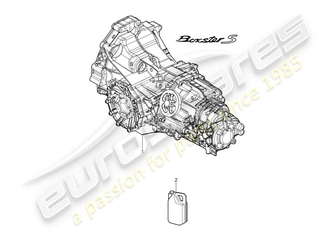 porsche 2008 (987 boxster) 6-speed manual transmission ready for installation parts diagram