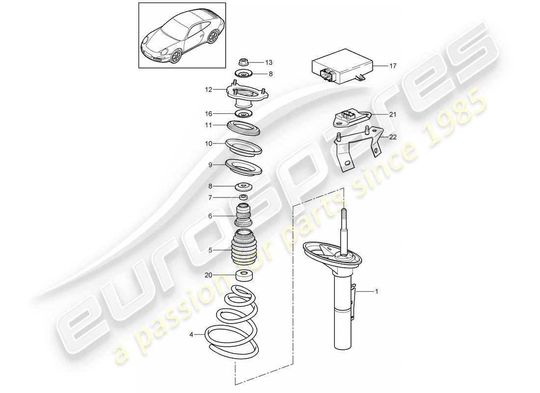 porsche 2010 (997-2) suspension parts diagram