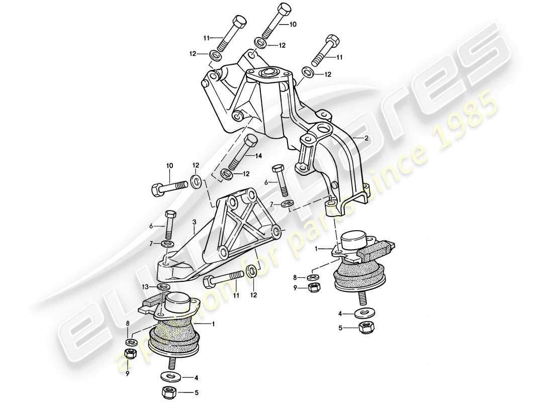 porsche 1987 (944) engine suspension parts diagram