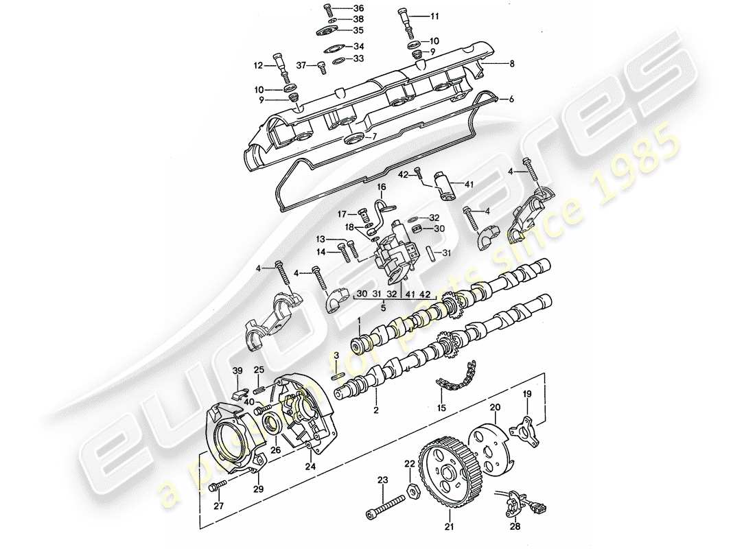 porsche 1992 (968) camshaft part diagram