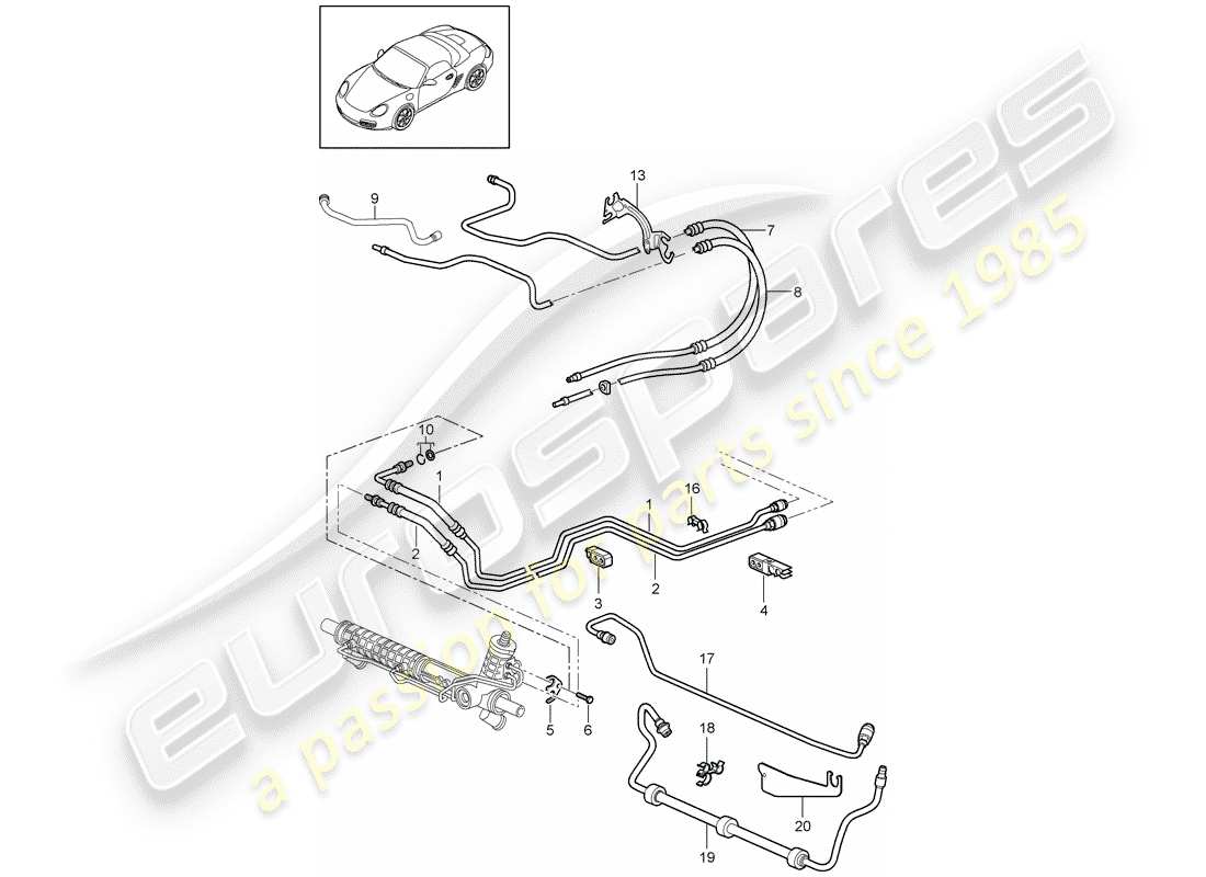 porsche 2011 (987 boxster) power steering parts diagram