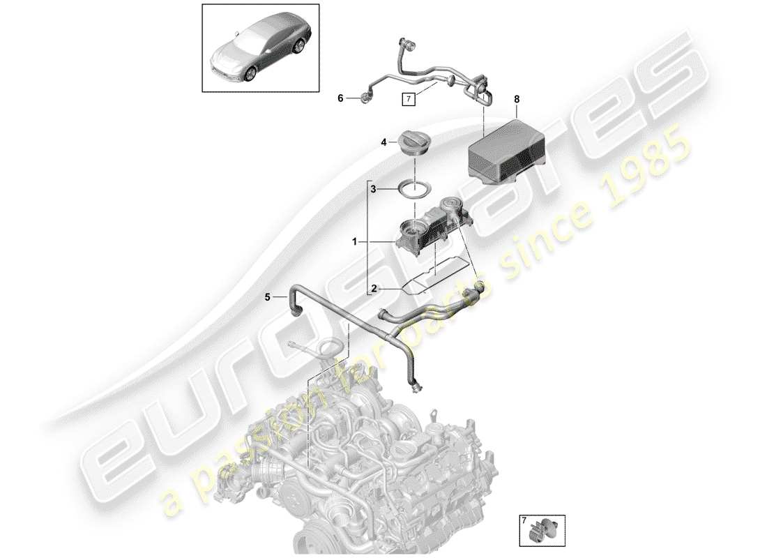 porsche 2019 (panamera 971-1) crankcase housing ventilation part diagram