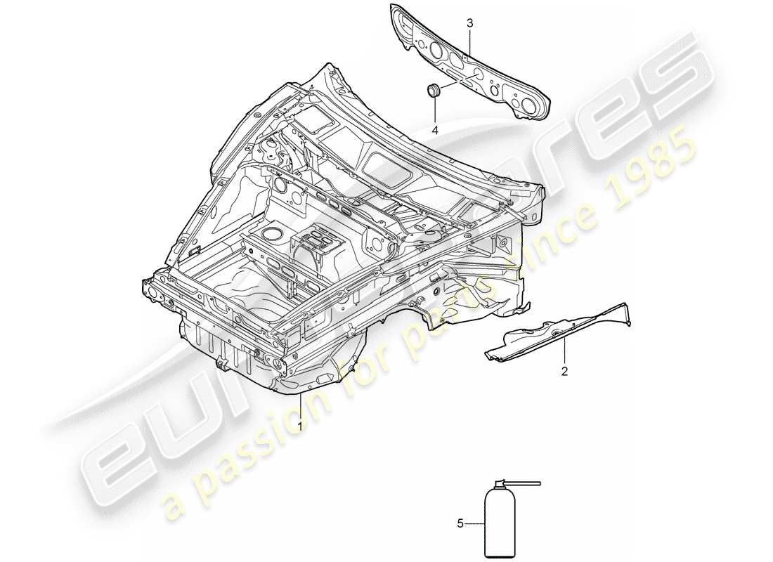 porsche 2012 (997-2) front end parts diagram