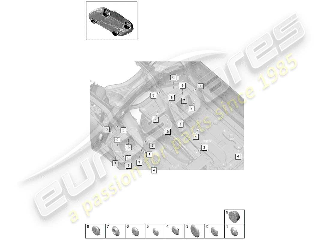 porsche 2020 (panamera 971-1) bungs front underbody part diagram