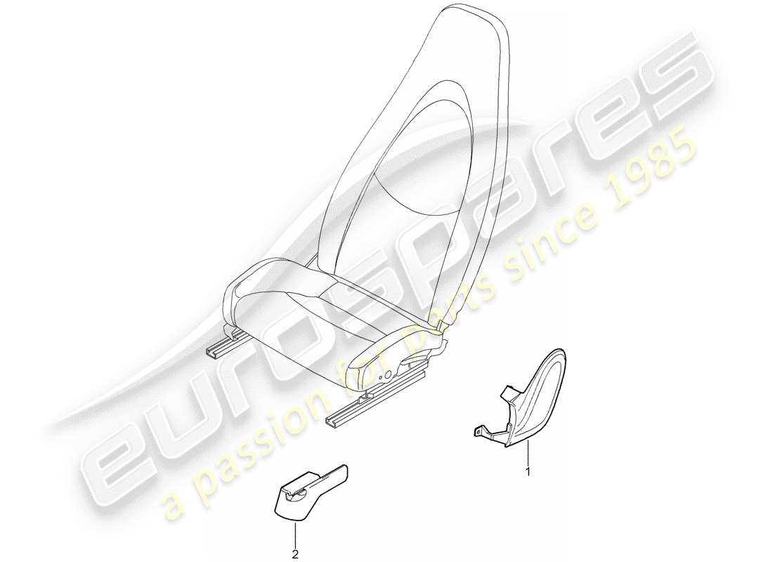 porsche 2009 997-2 turbo / gt2 front seat parts diagram