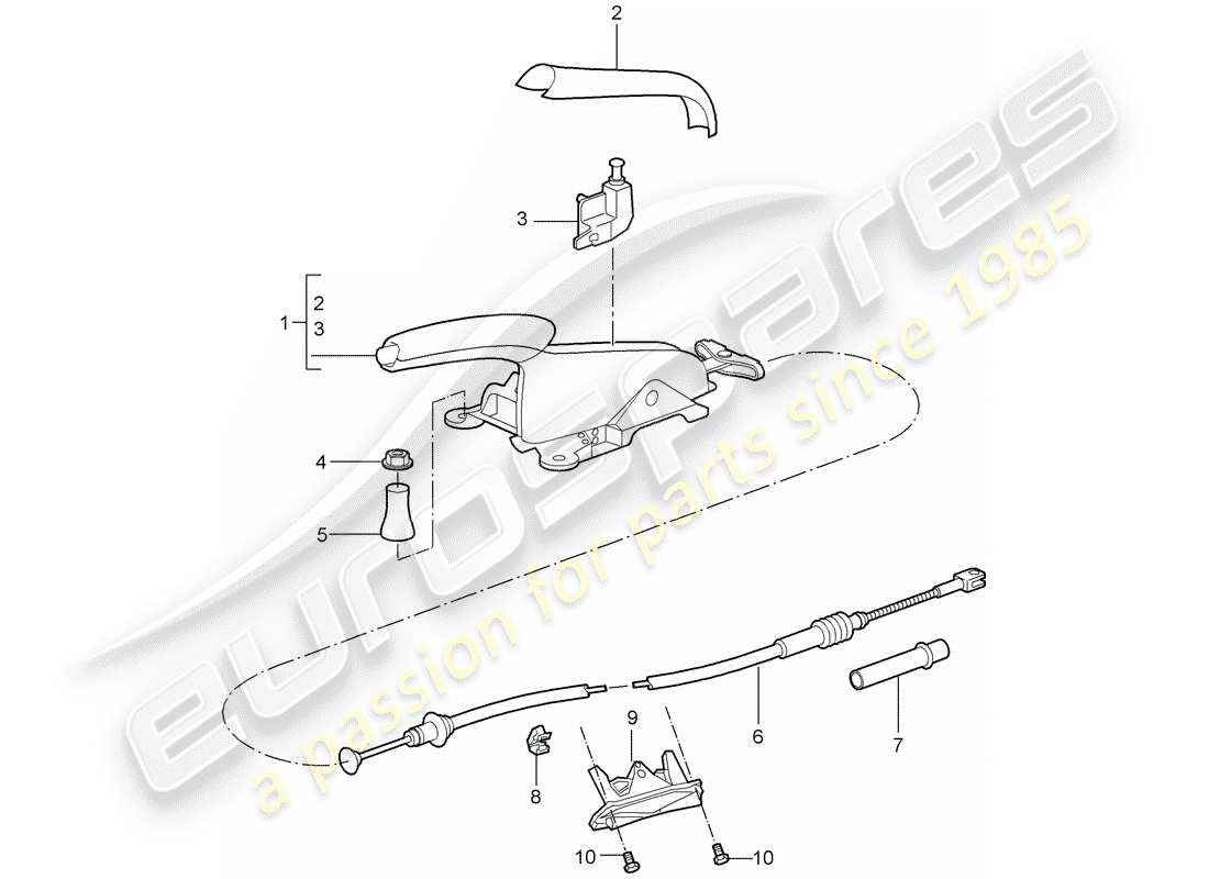 porsche 2006 (987 cayman) brake lever part diagram
