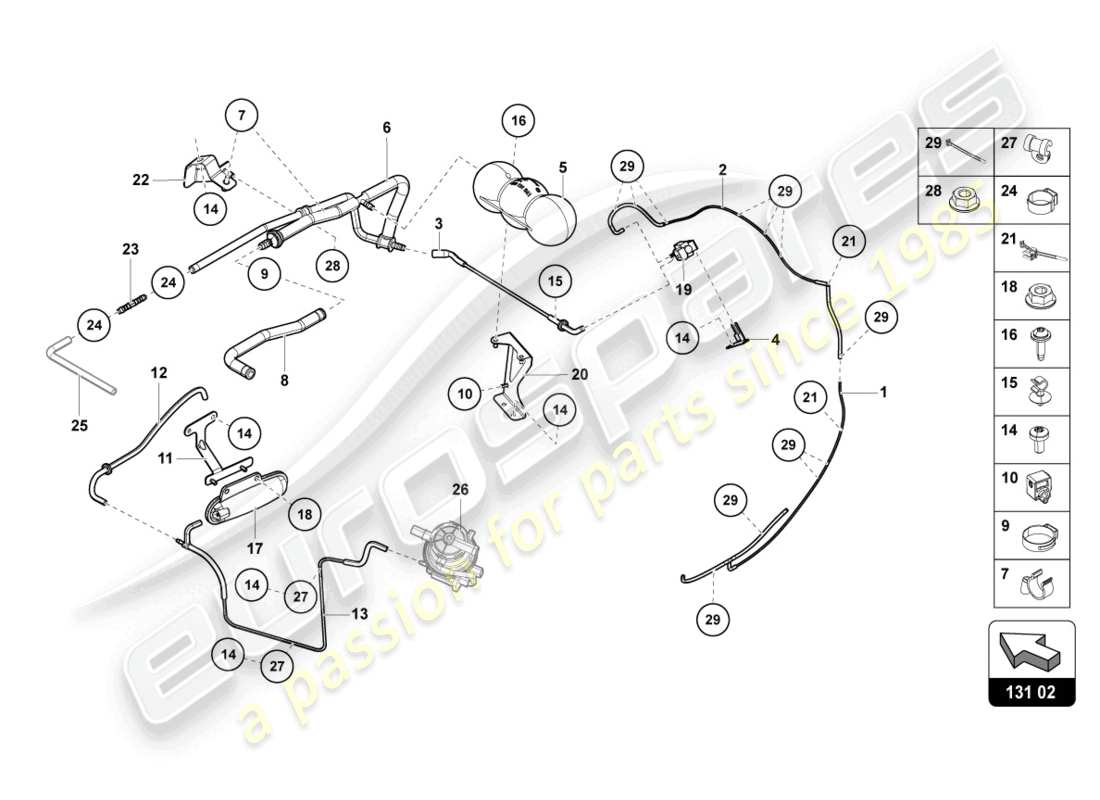 lamborghini lp700-4 roadster (2016) vacuum system parts diagram