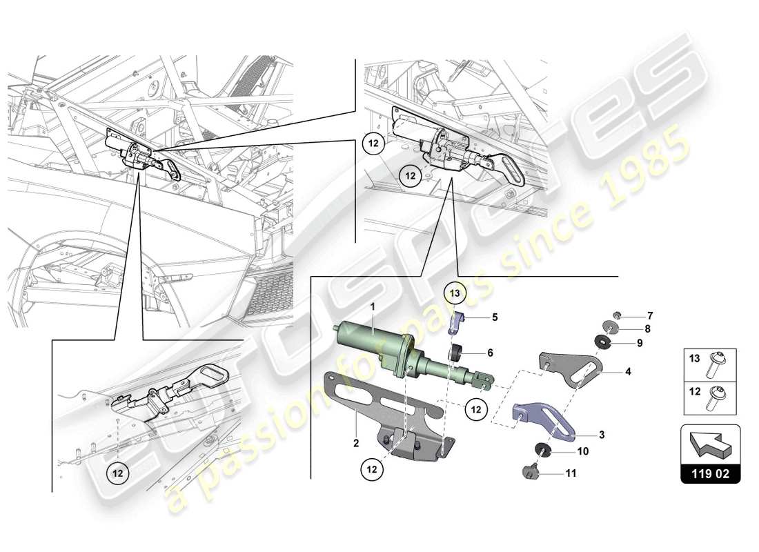 lamborghini 2016 (lp700-4 coupe) motor for wind deflector part diagram