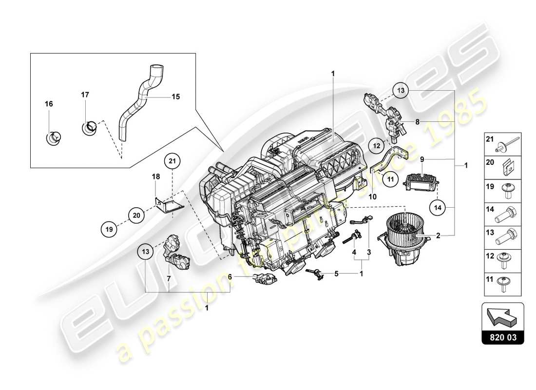 lamborghini centenario coupe (2017) air conditioning parts diagram