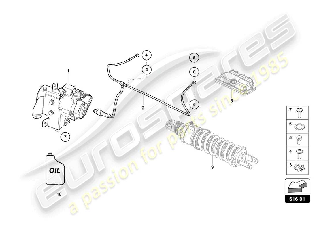 lamborghini 2019 (lp770-4 svj coupe) lifting device part diagram
