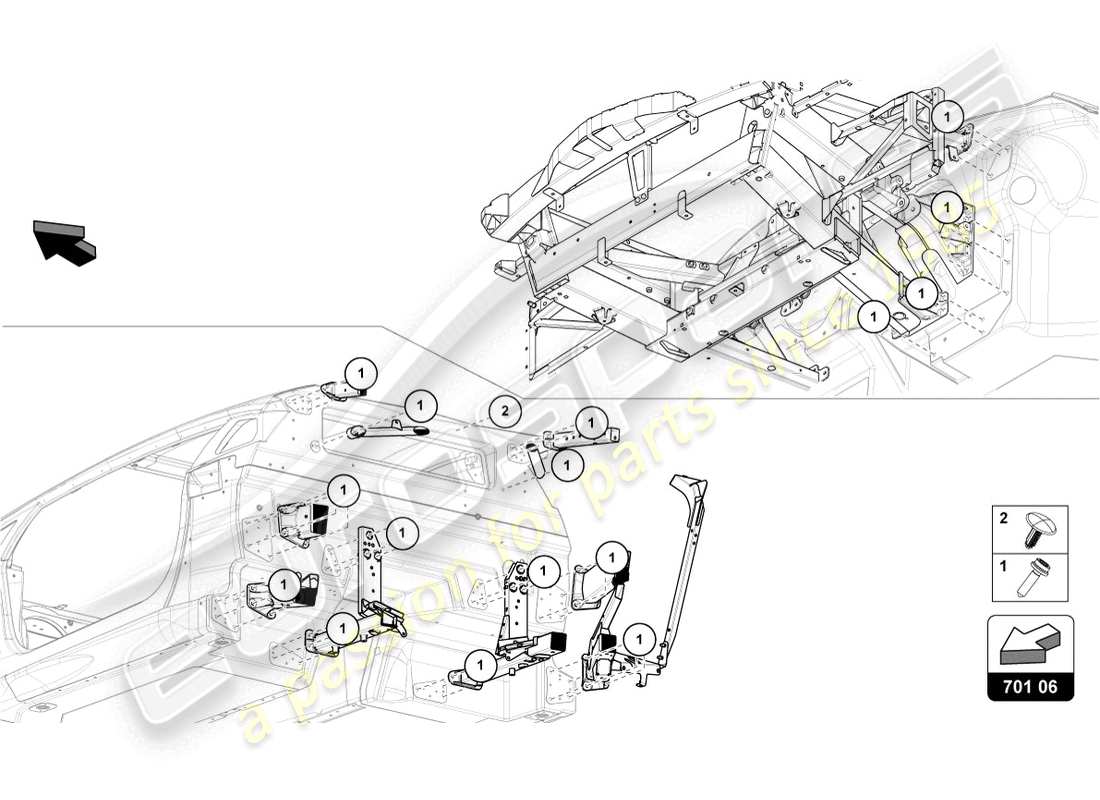 lamborghini sian (2020) fasteners parts diagram