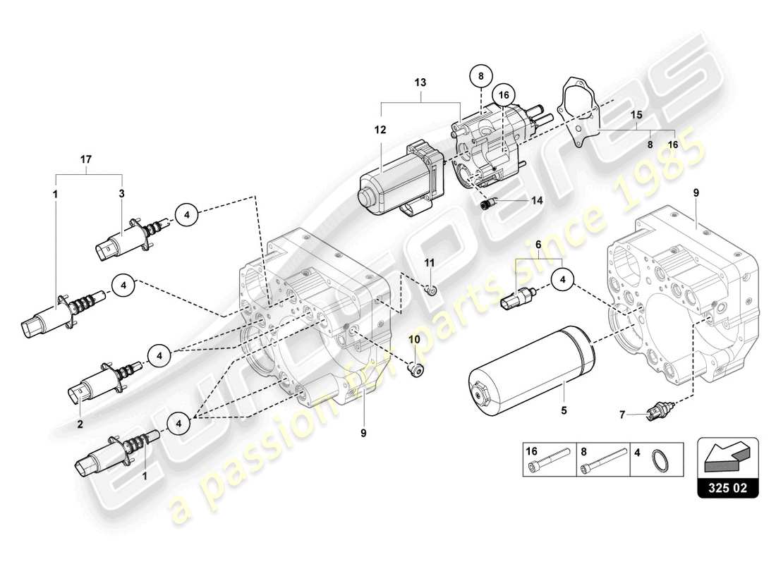 lamborghini lp700-4 roadster (2016) hydraulics control unit parts diagram