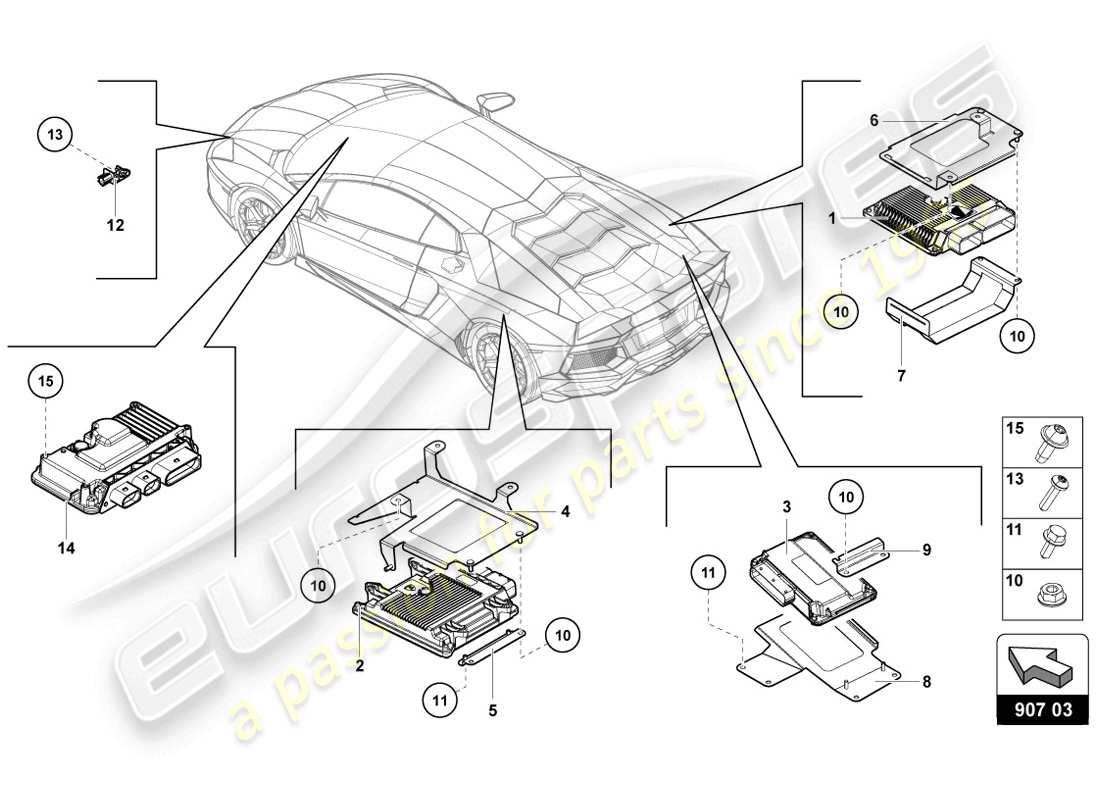 lamborghini lp720-4 coupe 50 (2014) electrics parts diagram