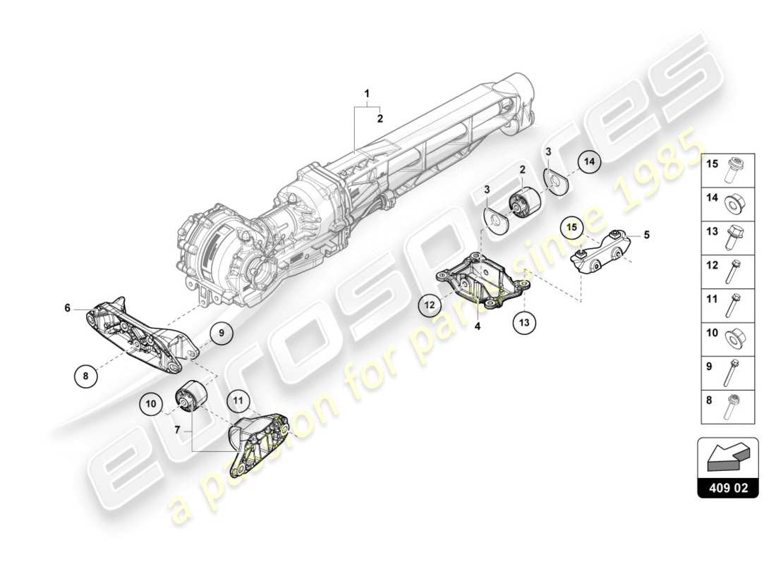 lamborghini 2017 (lp610-4 coupe) support for front axle part diagram