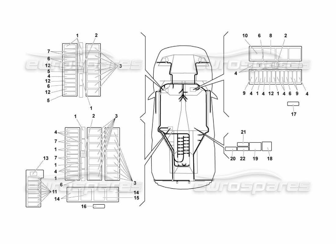 lamborghini murcielago lp670 electrical system parts diagram
