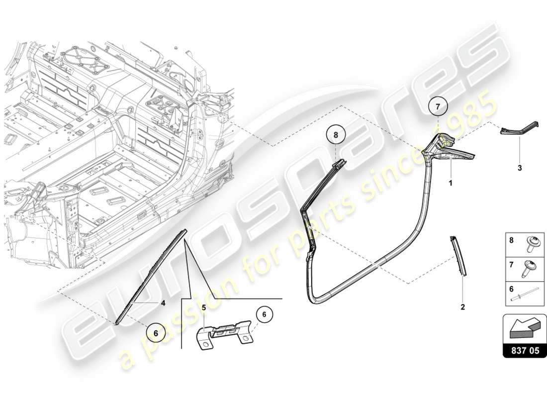 lamborghini 2016 (lp580-2 spyder) gaskets front doors part diagram