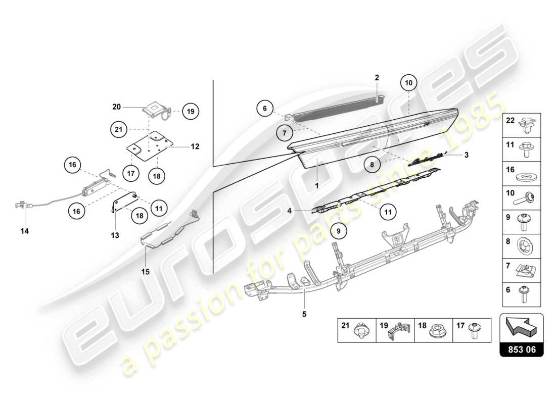 lamborghini 2016 (lp580-2 coupe) rear panel upper part part diagram