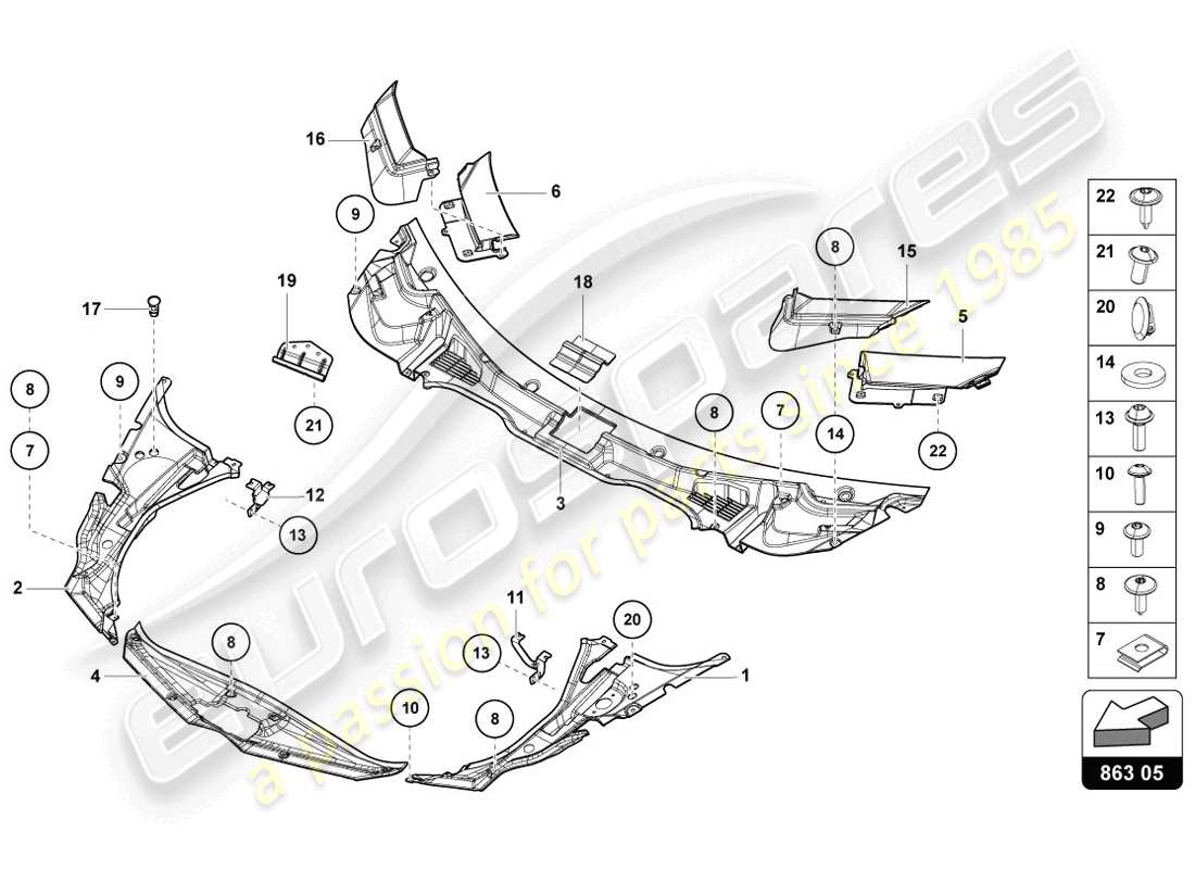 lamborghini 2014 (lp720-4 coupe 50) luggage compartment floor covering part diagram