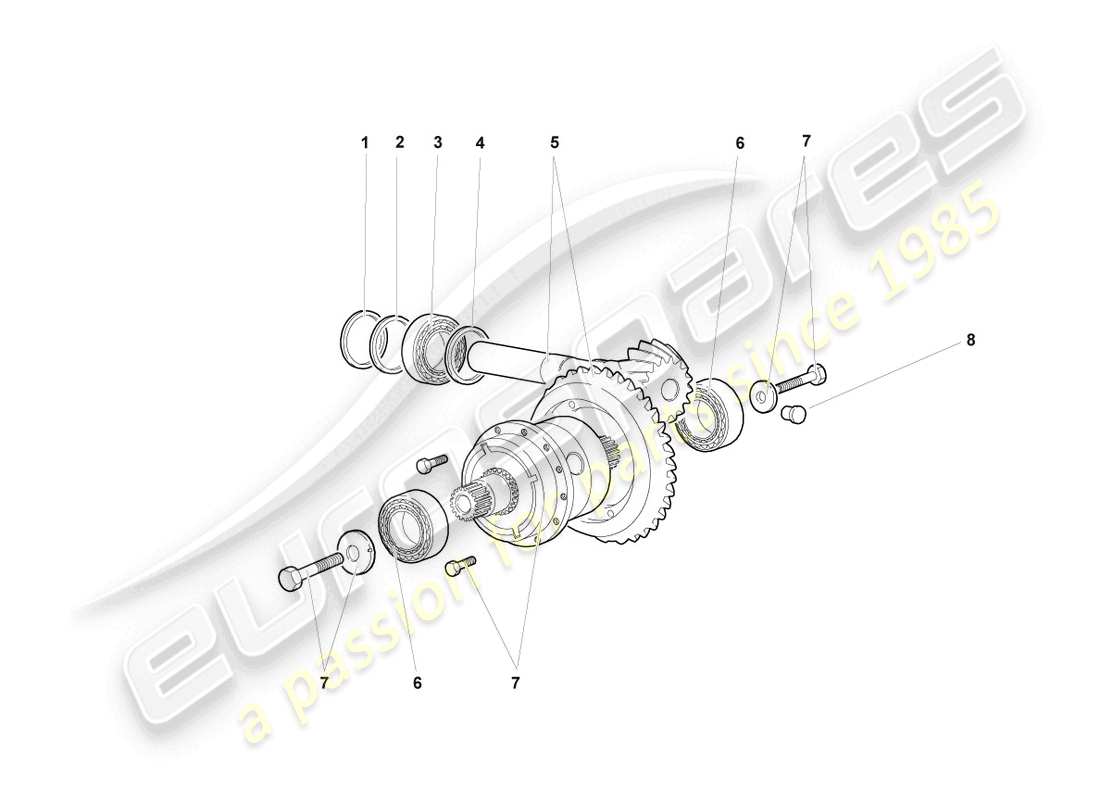 lamborghini murcielago coupe (2006) differential rear parts diagram