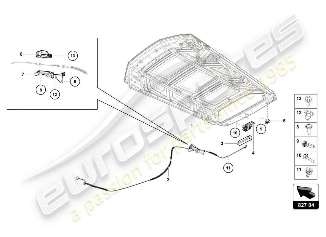 lamborghini lp610-4 coupe (2015) release lever parts diagram