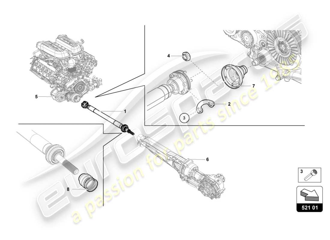 lamborghini 2018 (lp610-4 spyder) drive shaft part diagram