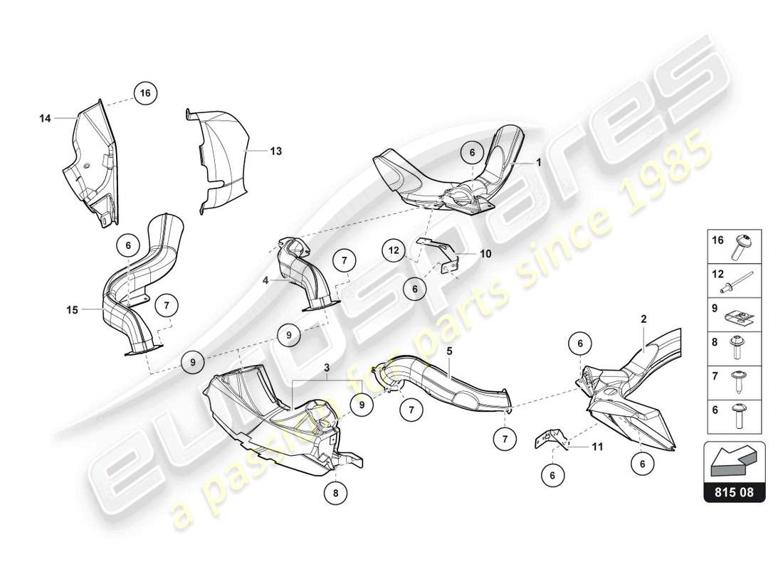 lamborghini lp740-4 s coupe (2018) air duct cardboard part diagram
