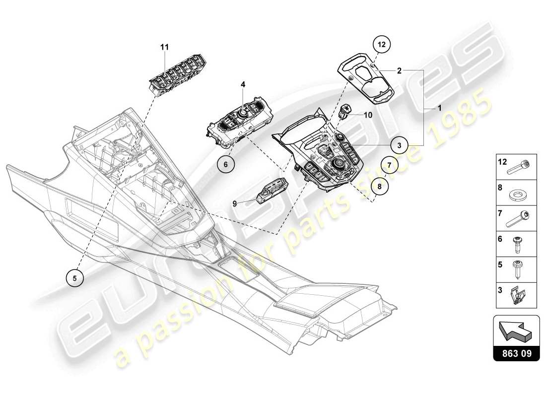 lamborghini lp720-4 coupe 50 (2014) switch unit parts diagram