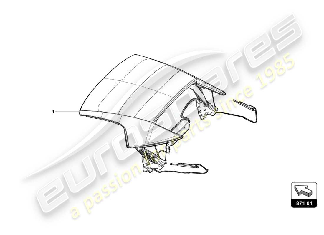 lamborghini lp610-4 spyder (2019) cabrio roof parts diagram