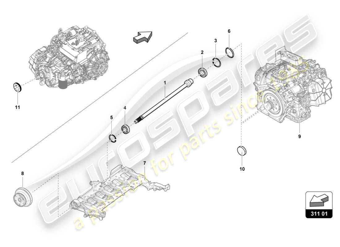 lamborghini 2019 (lp610-4 spyder) input shaft part diagram