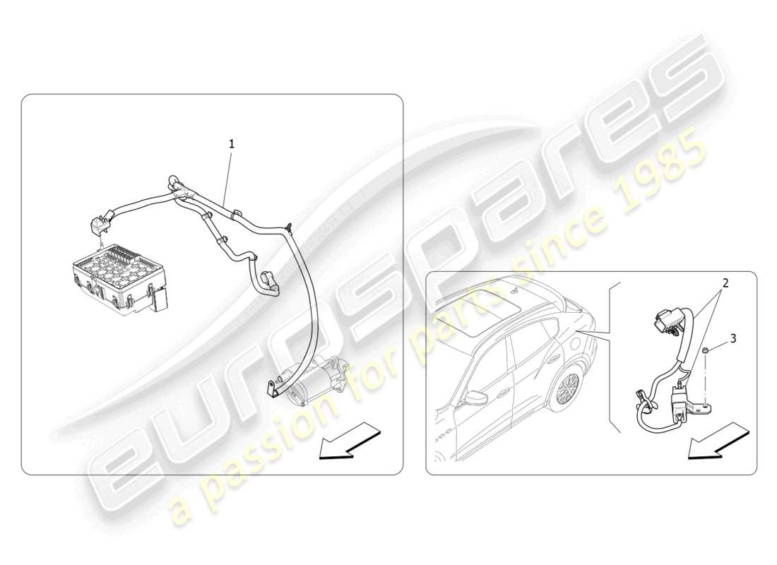 maserati levante gt (2022) main wiring parts diagram