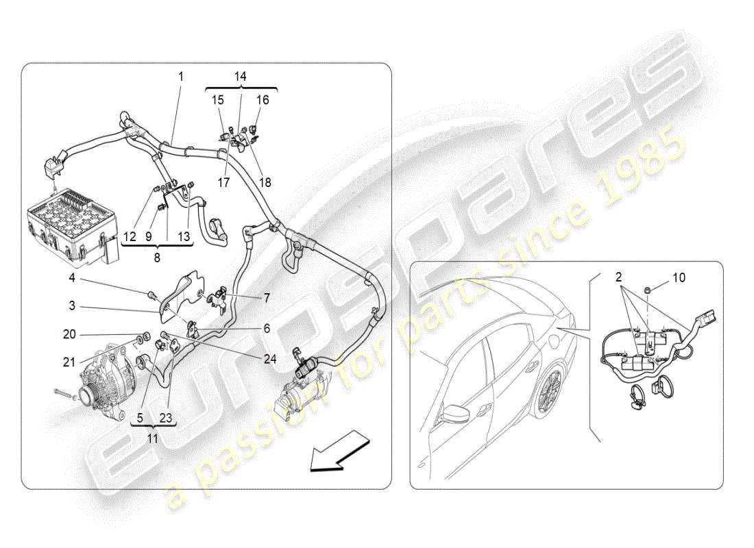 maserati ghibli (2021) main wiring part diagram