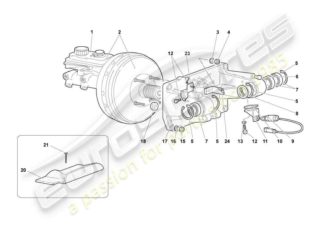 a part diagram from the lamborghini murcielago coupe (2002) parts catalogue