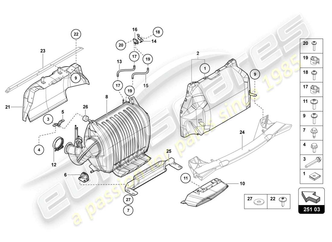 lamborghini lp720-4 roadster 50 (2015) silencer with catalyst parts diagram