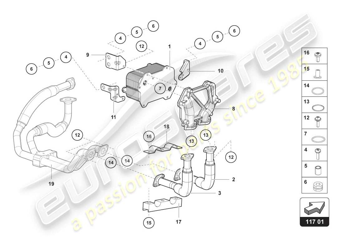 lamborghini lp720-4 coupe 50 (2014) oil cooler parts diagram